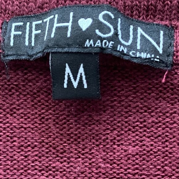 Fifth Sun Burgundy "Nah,Maste" Novelty Graphic Yoga Theme Top Sz M #40G - Picture 7 of 8